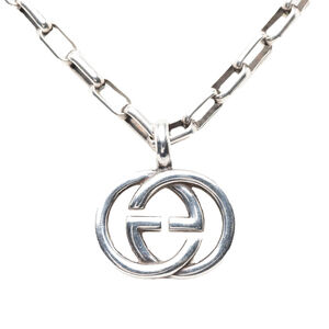 Pre-Loved Gucci Sterling Silver Interlocking G Pendant Necklace
